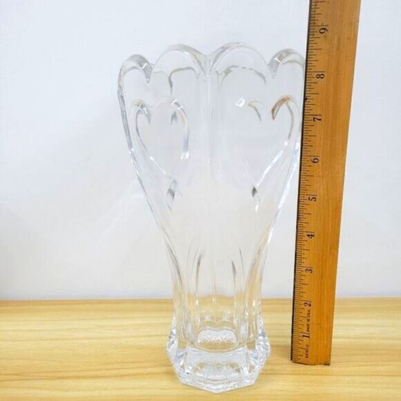 Vintage Crystal Heart Ruffle Square Sweetheart Vase - Picture 3 of 13